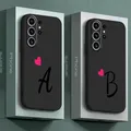 Custodia per telefono per Samsung Galaxy S20 S24 Ultra S21 5G S23 Ultra S22 Plus S21 FE Lettera iniziale AF Love Heart Coppie Cover