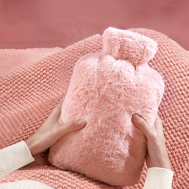 Wärmbeutel, weicher Plüsch, warmer Wasserbeutel, Beutel aus Kunstkaninchenfell, PVC, Wärmflasche, Hals, Schulter, Rücken, Hand, Beine, Taille Image