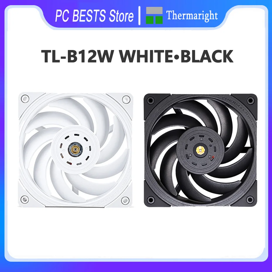 Thermalright TL-B12W ventola di raffreddamento con custodia nera bianca 4pin PWM 120mm custodia per Computer ventola di pressione del vento PBT ventola di raffreddamento per PC silenziosa