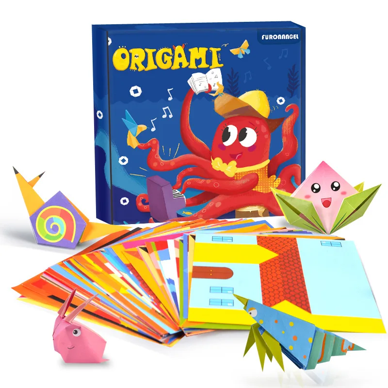 108 Blatt Origami-Buch für Kinder, niedliches Tiermuster, 3D-Puzzle, DIY, handgefertigt, 3D-Origami-Anleitung, englische Bücher