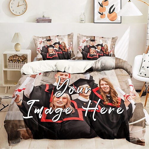 Abschlusskundenspezifisches Komforter-Set Beste Abschlussgeschenk Design Personalisierte Bettwäsche Bettbezug Set Personalisierte Komforter-Set 2 Kissenbezüge Image