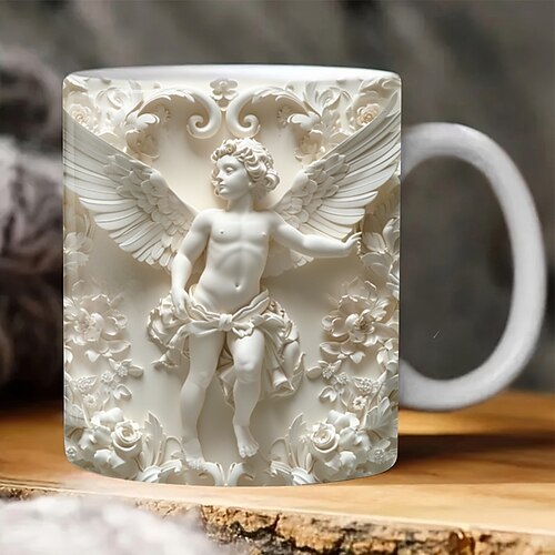 3D-Jesus-Tasse, 3D-Druck, Kaffeetasse, Geschenk für Christen, weiße Keramik, 330 ml, 12 oz, Geburtstage, Jubiläen, Weihnachten, Hochzeiten, beste Geschenkideen für Christen Image