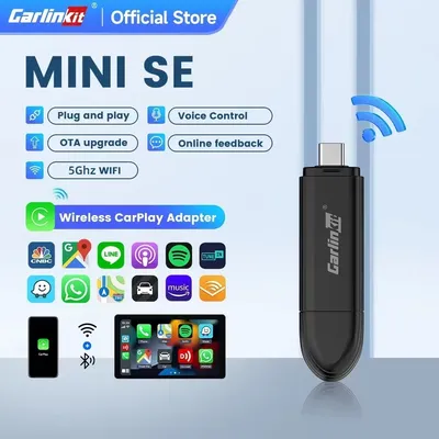 New CarlinKit Mini 5 SE Wireless Carplay Adapter For iPhone 5Ghz WiFi BT Fast Stable Connect For Spotify Waze Split Screen Box