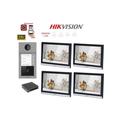 Kit Videocitofono quadrifamiliare ip Poe Hikvision 2 monitor 7 wifi smart telecamera 2 mpx