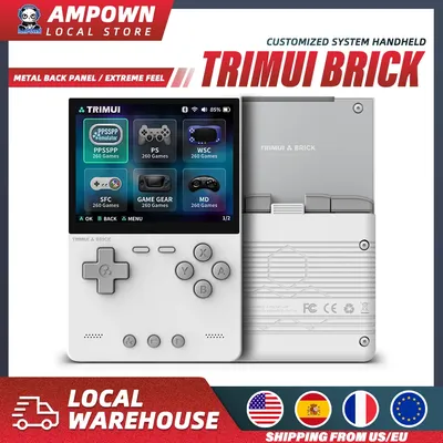 TRIMUI BRICK Handheld Game Console 3.2'' IPS Screen Linux System Trimui UI Metal Back Panel Key LED
