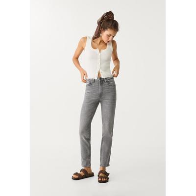 Stradivarius 1465 Slim-fit mom jeans Light grey 8