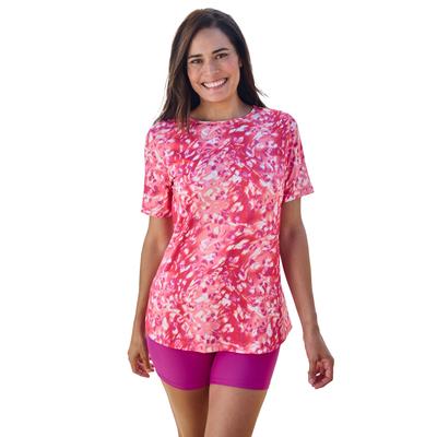 Plus Size Women's The Swim Tee by Swim 365 in Cherry Animal Abstract (Size 34/36) Rash Guard