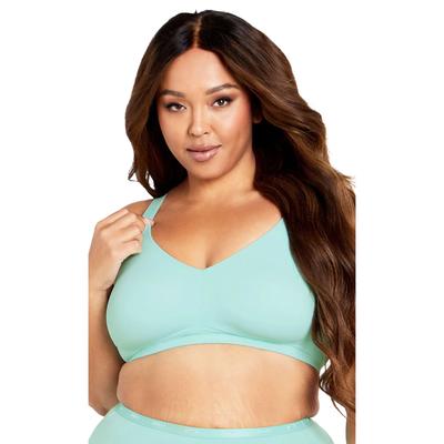 Plus Size Women's Wireless Back Smoother Bra by Avenue Body in Aqua Splash (Size 38 D)