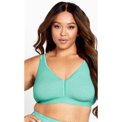 Plus Size Women's Fashion Cotton Bra by Avenue Body in Peppermint Spot (Size 48 DD)