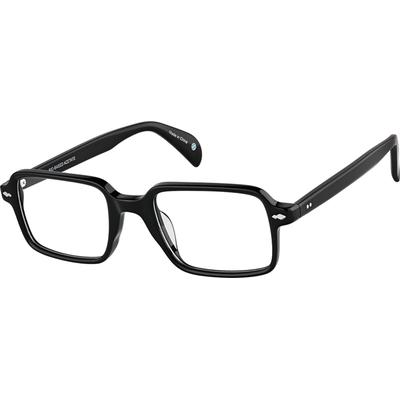 Zenni Men's Rectangle Glasses Black Bio-Based Full Rim Frame