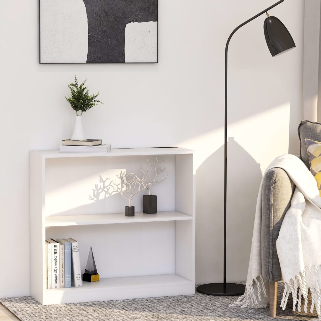 vidaXL Bücherregal Weiß 80 x 24 x 75 cm Spanplatte Image