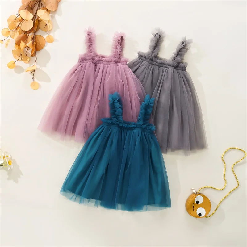 Baby Mädchen Kleid Sommer Chiffon Prinzessin Stil Hosenträger Baby Mädchen Kleid Geburtstag Party Baby Mädchen Kleid Image