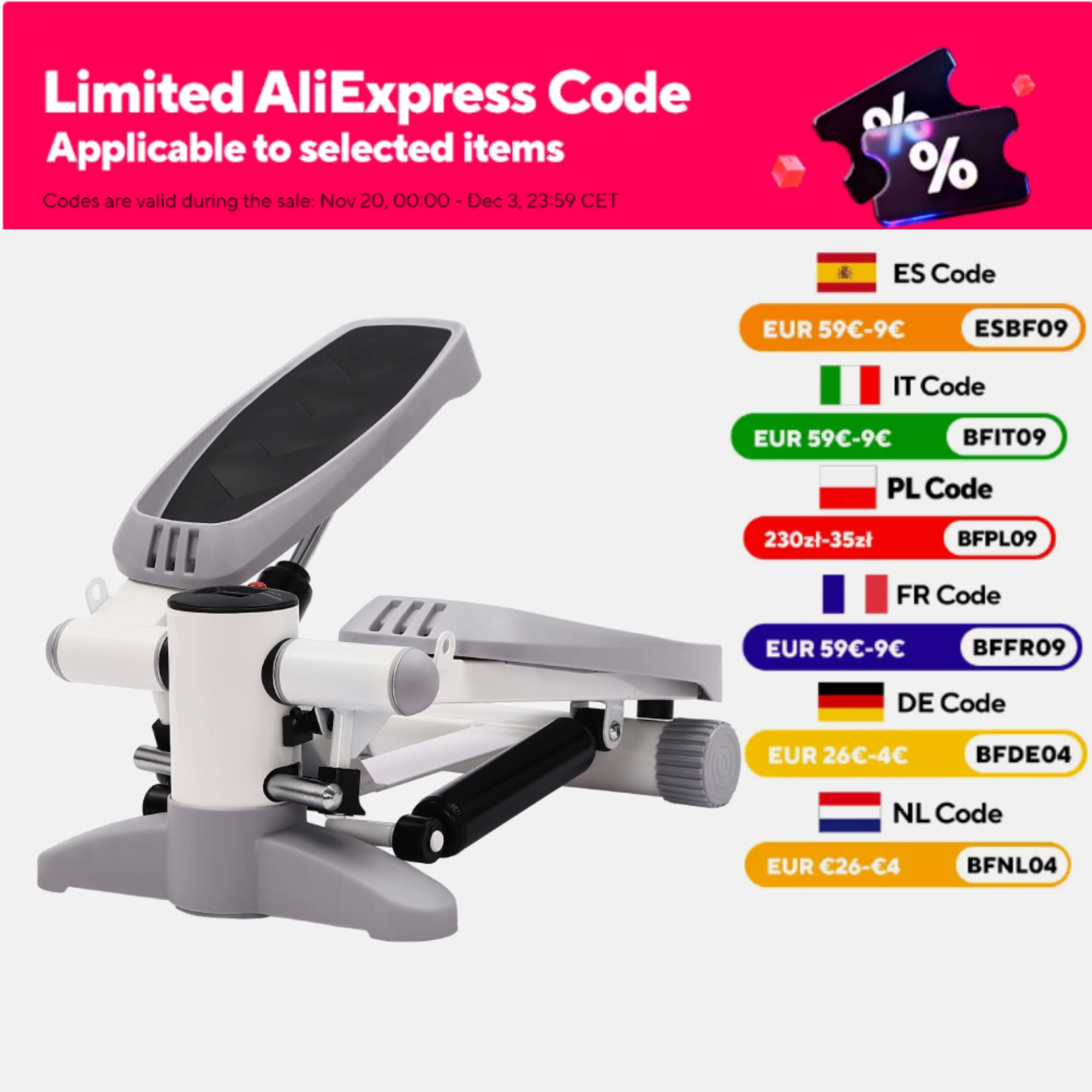 Schaukel-Stepper für Zuhause, 150 kg, mit multifunktionalem LCD-Display, Heimtrainer, Fitnesstraining für das Training, komplettes Training und Arme Image