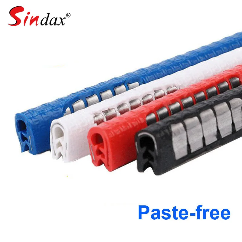 5M Autotür Antikollisionsstreifen mit Stahlscheibe Stoßstangenverkleidung Rand Kratzschutz Streifen Dichtungsschutz Styling Autodekoration Image