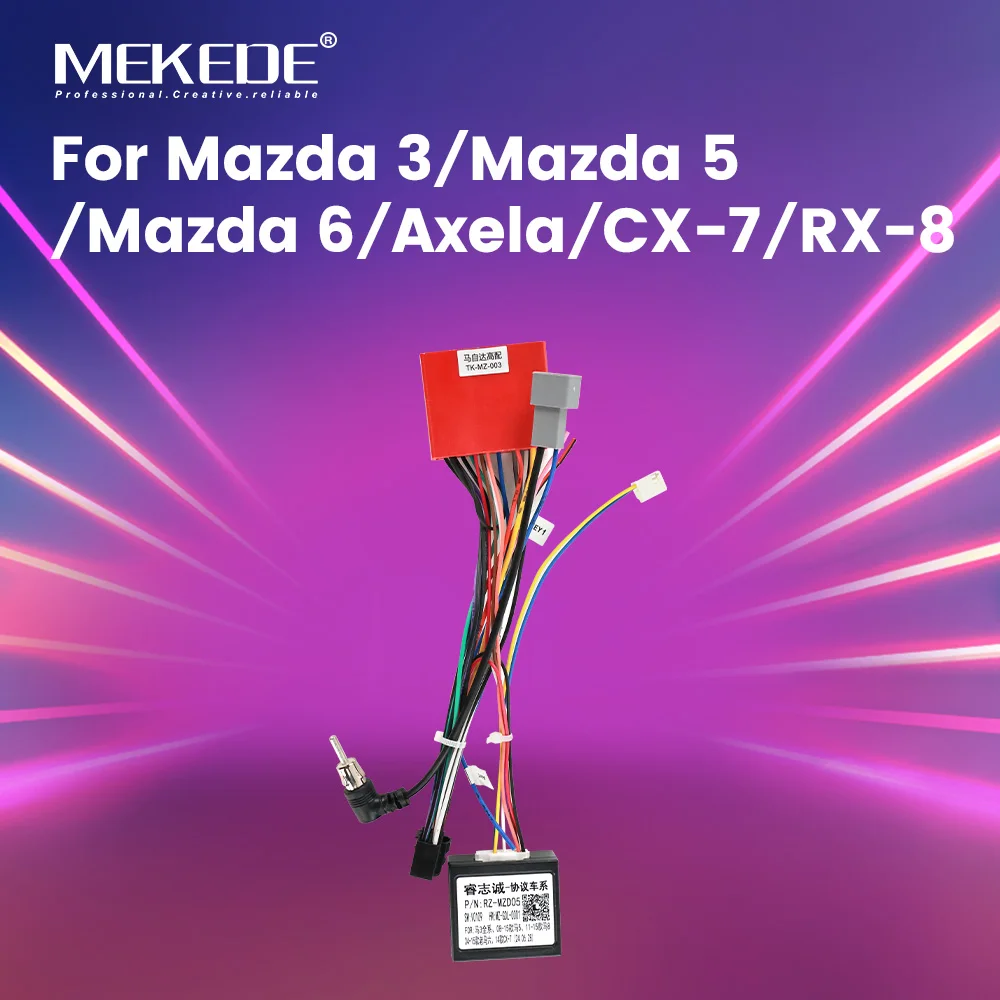 MEKEDE Kabel Adapter Conector Draht Stecker Kit Für Mazda 3/Mazda 5/Mazda 6/Axela/CX-7/RX-8 Auto Player Stereo MP5 Radio Zubehör Image