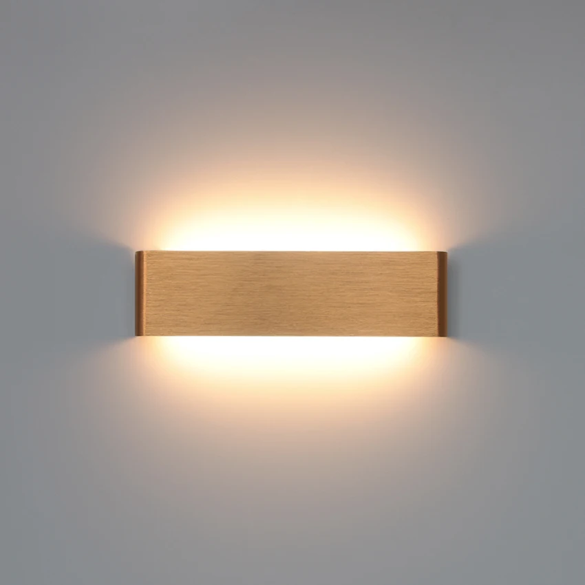 Moderne LED Innenwandleuchten Einfache Streifenlampe Schlafzimmer Wohnzimmer Wandleuchten Goldbraun Aluminium Wandleuchte Beleuchtungskörper Image