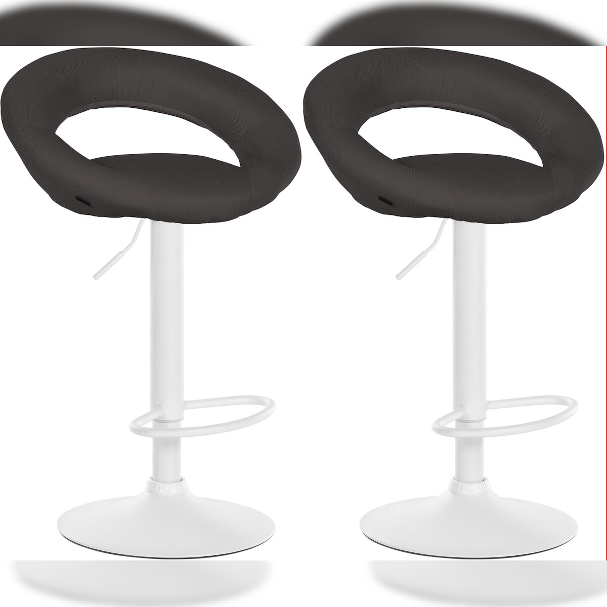 CLP 2er Set Barhocker Olinda Stoff dunkelgrau/weiß Image