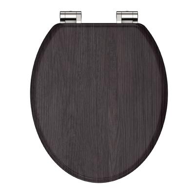 WC-Sitz WELLTIME "»WOOD«", braun (dunkelbraun), B:37,5cm H:435cm L:45cm, MDF - Mitteldichte Holzfaserplatte, WC-Sitze, M