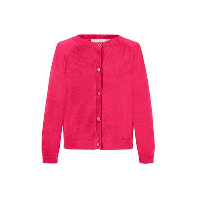 Strickjacke HAPPY GIRLS, Mädchen, Gr. 164, pink, Strick, Obermaterial: 100% Baumwolle, unifarben, casual, regular fit hüftlang, Rundhals, Langarm Raglanärmel Strickbündchen, Strickjacken, mit hochwertigem Strickmuster im vorderen Brustbereich Image