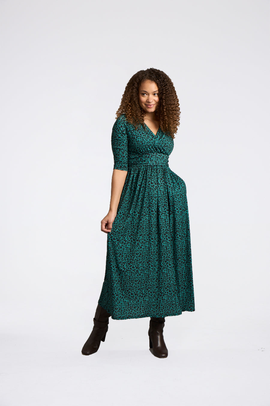 Sonia V-Ausschnitt Wickelkleid - Leopard Image