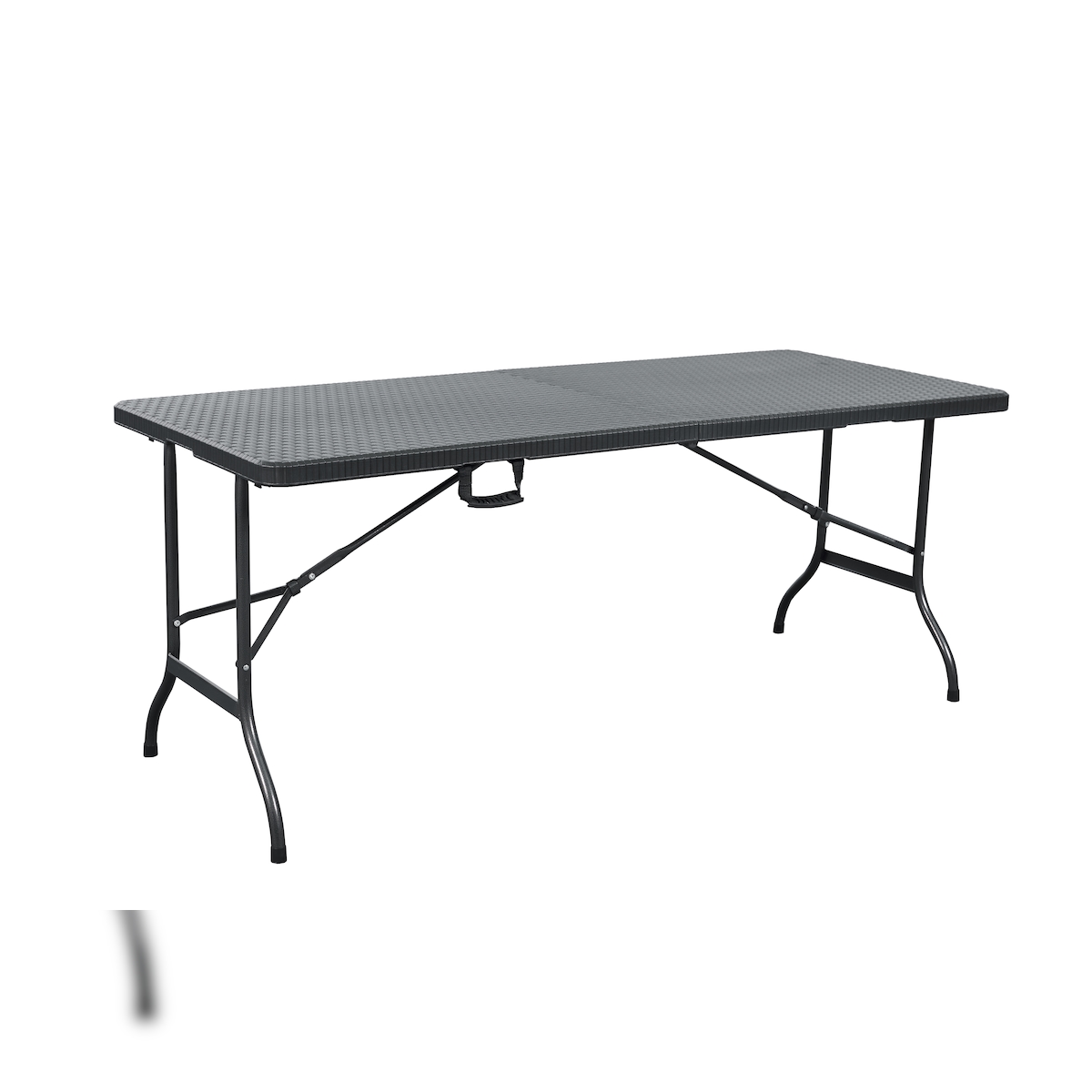 METRO PROFESSIONAL Banketttisch klappbar Vanimo, Stahl, HDPE-Tischplatte, Rattan Optik, 180 x 75 cm, schwarz Image