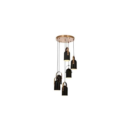 Deckenlampe in Schwarz und Vintage 40x40x80cm WellHome Bled