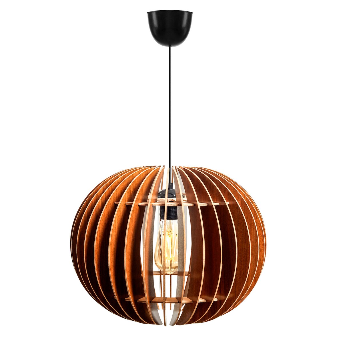 WellHome Runde Hängeleuchte 70 cm in Walnuss-Design Esfera Image