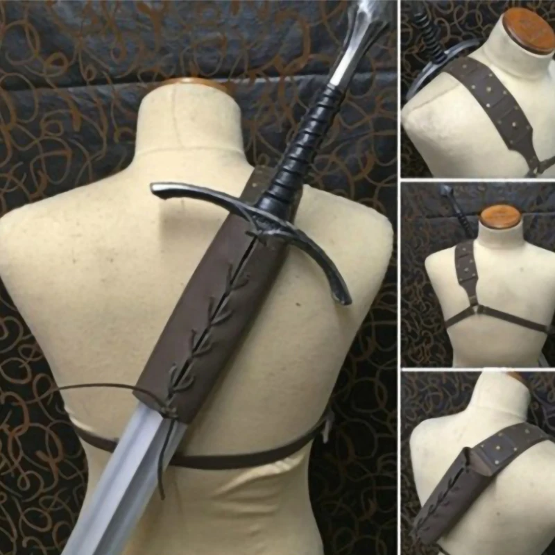 Mittelalter liche Steampunk breite Schwert Gürtel Männer Ritter Krieger Rüstung Mittelalter Wikinger Piraten Cosplay Kostüm Requisiten Zubehör Image