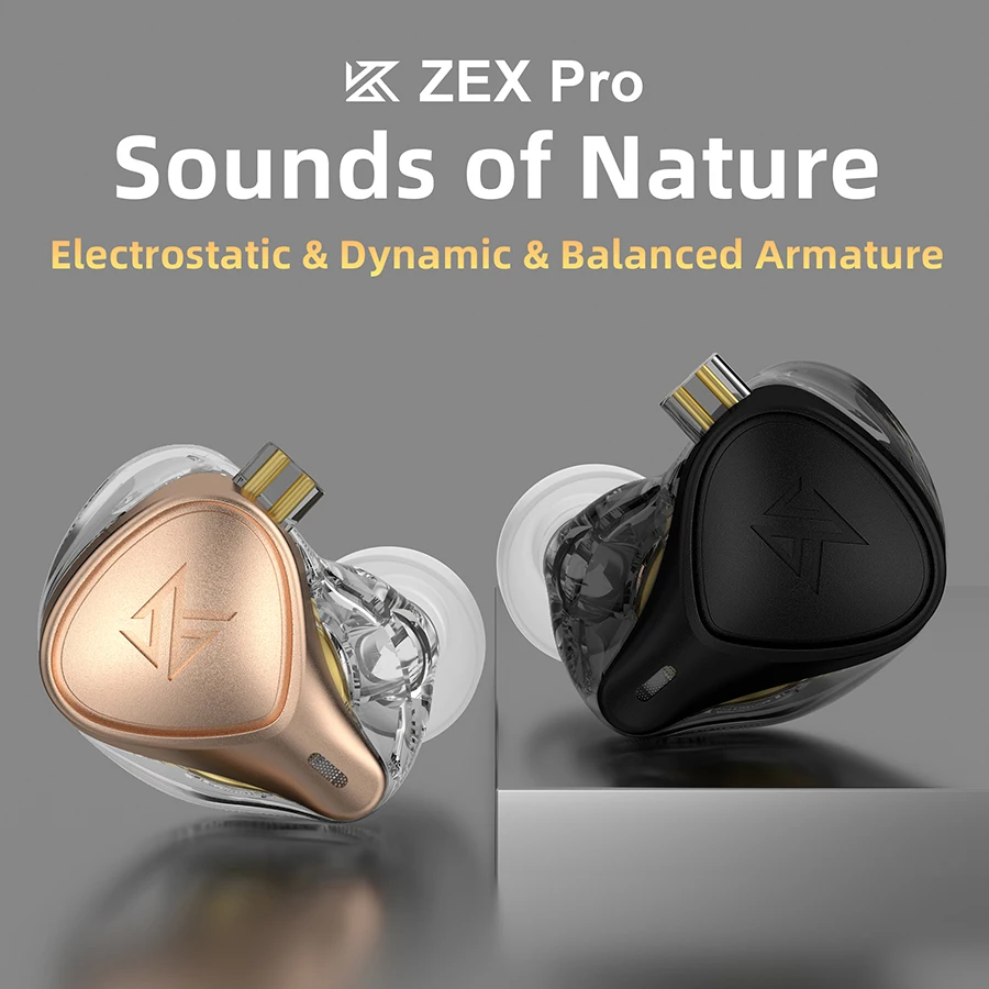 Kz zex pro elektro statisch dynamisch symmetrischer Kopfhörer Noice Cancel ling Sportspiel abnehmbares Kabel In-Ear-Hifi-Headset kz edx zas Image