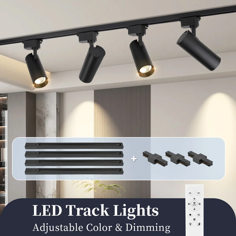 Dimmbare LED-Strahler Fernbedienbare LED-Schienenleuchten AC85-265V Decken-Spotlampe Wohnzimmer-Schienenlampe Küchen- und Ladenbeleuchtung