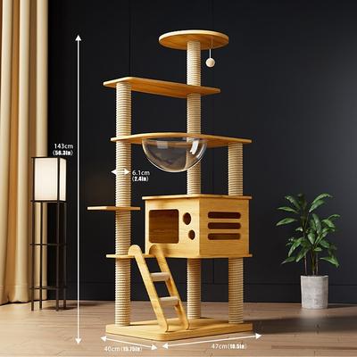 56.3 Cat Tree/Cat Tree House and Towers for Large Cat/Cat Climbing Tree with Cat Condo/Cat Tree Scratching Post/Multi-Level Large Cat Tree