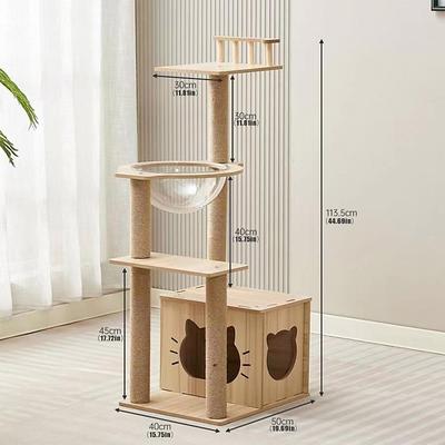 62 Inches Cat Tree/Cat Tree House and Towers for Large Cat/Cat Climbing Tree with Cat Condo/Cat Tree Scratching Post/Multi-Level Large Cat Tree