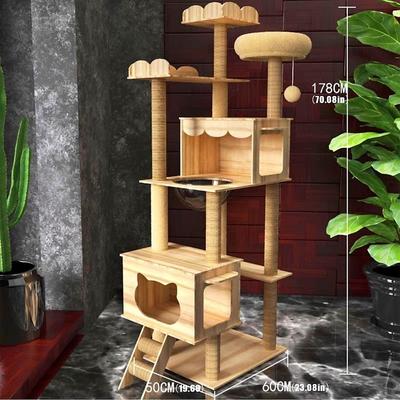 70 Inches Cat Tree/Cat Tree House and Towers for Large Cat/Cat Climbing Tree with Cat Condo/Cat Tree Scratching Post/Multi-Level Large Cat Tree