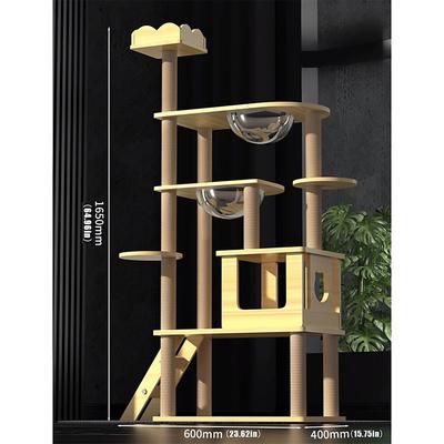 67 Inches Cat Tree/Cat Tree House and Towers for Large Cat/Cat Climbing Tree with Cat Condo/Cat Tree Scratching Post/Perches/Hammock, Multi-Level Large Cat Tree