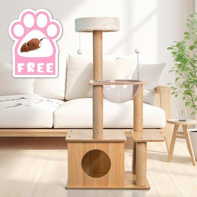 60.63 Inches Cat Tree/Cat Tree House and Towers for Large Cat/Cat Climbing Tree with Cat Condo/Cat Tree Scratching Post/Perches, Multi-Level Large Cat Tree