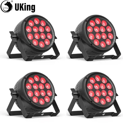 U'King 4Pcs 180W 14LED RGBW Par Lights Stage Light DMX512(4/8CH) Sound Activated DJ Lights For Party
