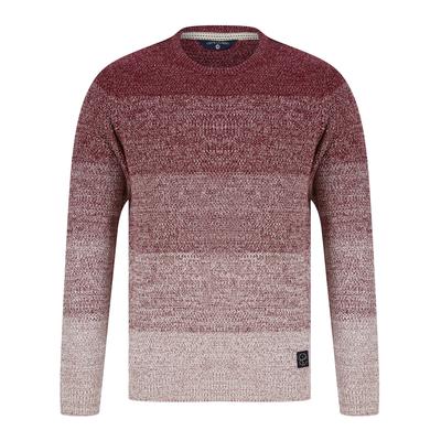 Jumpers Dusen Graduated Colour Block Knitted Jumper in Claret / L - Tokyo Laundry