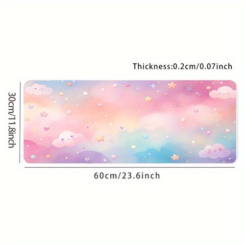 TEMU Extra Large Pastel Mouse Pad - Oblong Rubber Desk Mat, Water-resistant With Non-slip Base And For Gaming And Office Use