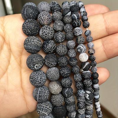 TEMU Crackled Matte Stone, 91/61/46/36pcs , 4-10mm, Making, Unique Bracelets, Necklaces, Craft Supplies, Art & Sewing Supplies