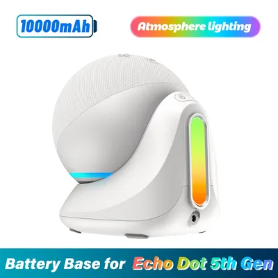 Echo Dot 5. Generation Batterie Basis Atmosphäre beleuchtung ED5 10000 mAh Tragbare Ladegerät Power Image