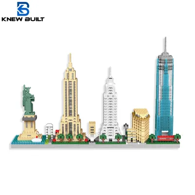 New York Skyline USA Wahrzeichen Modell Micro Mini Bausteine Spielzeug Dekoratives Modell Image
