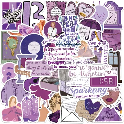 50 Stück lila Scrapbook-Aufkleber, DIY-Tagebuch, Laptop, Gepäck, Skateboard, Graffiti-Aufkleber, lustiges, stilvolles klassisches Spielzeug Image
