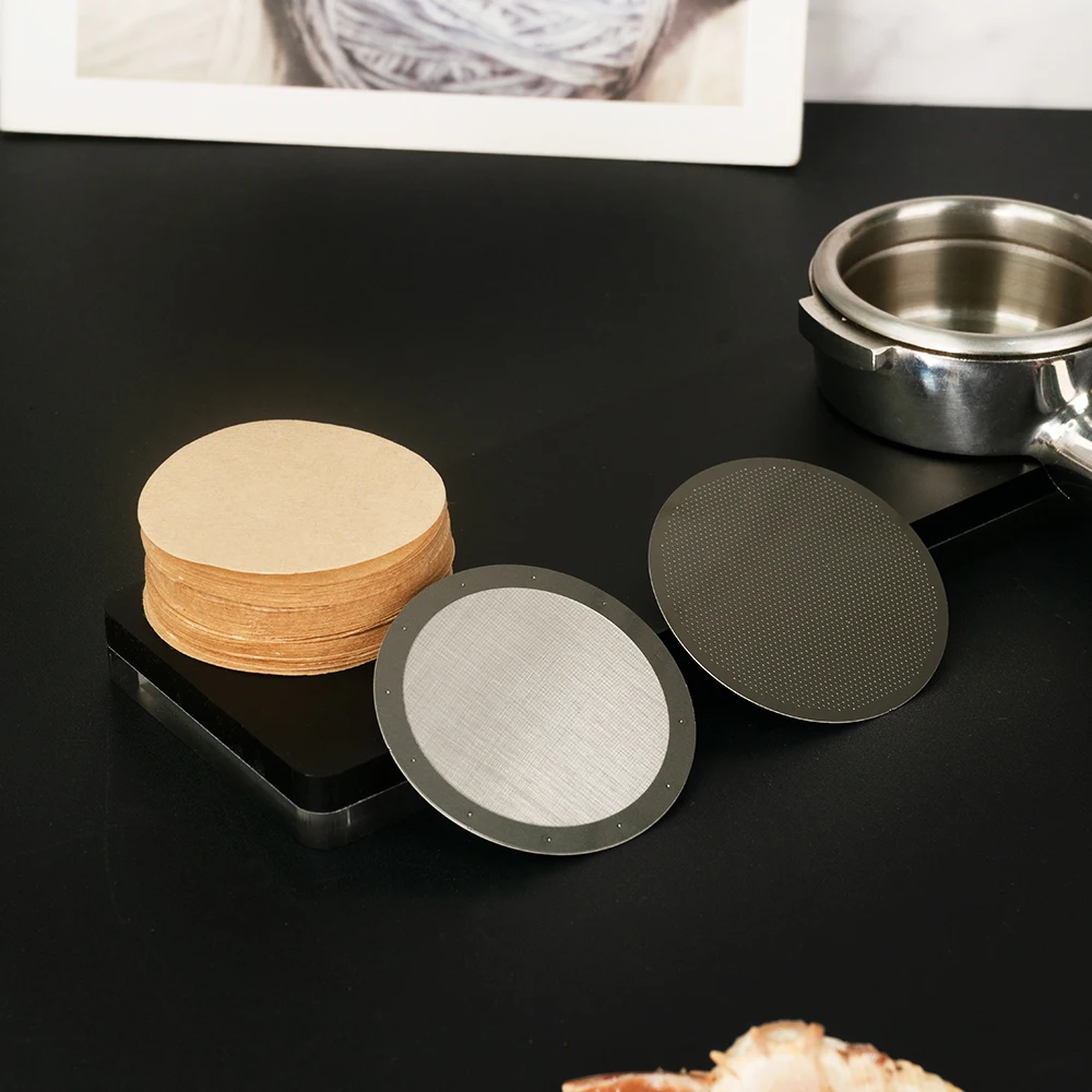 Espresso-Siebscheibe mit Einweg-Kaffeefilterpapier, kompatibel mit AeroPress Kaffeemaschinen, wiederverwendbarer Espresso-Siebfilter Image