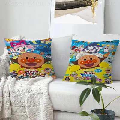 Niedlicher Cartoon A-Anpanman Kissenbezug Kissenbezug Polsterung Sofa Dekokissen Home Decor Image