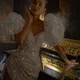 Puff Short Sleeve Sheath Pleat Strapless Ivory Evening Dresses for Women Sequined Prom Gowns for Ladies Party Custom Summer Club