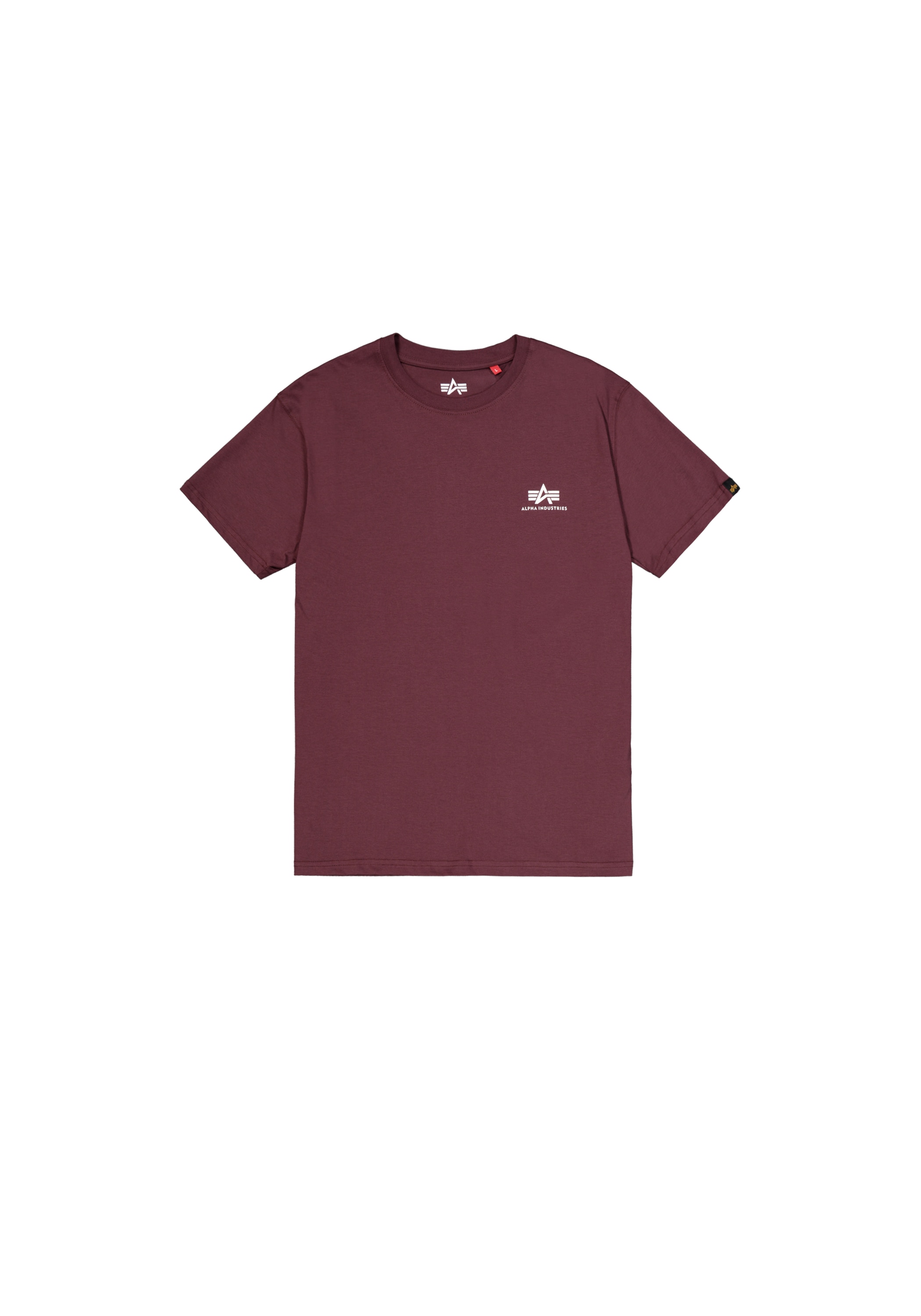 T-Shirt ALPHA INDUSTRIES "Basic T-Shirt SL", Herren, Gr. XXL, rot (deep maroon), Obermaterial: 100% Baumwolle, Shirts Image