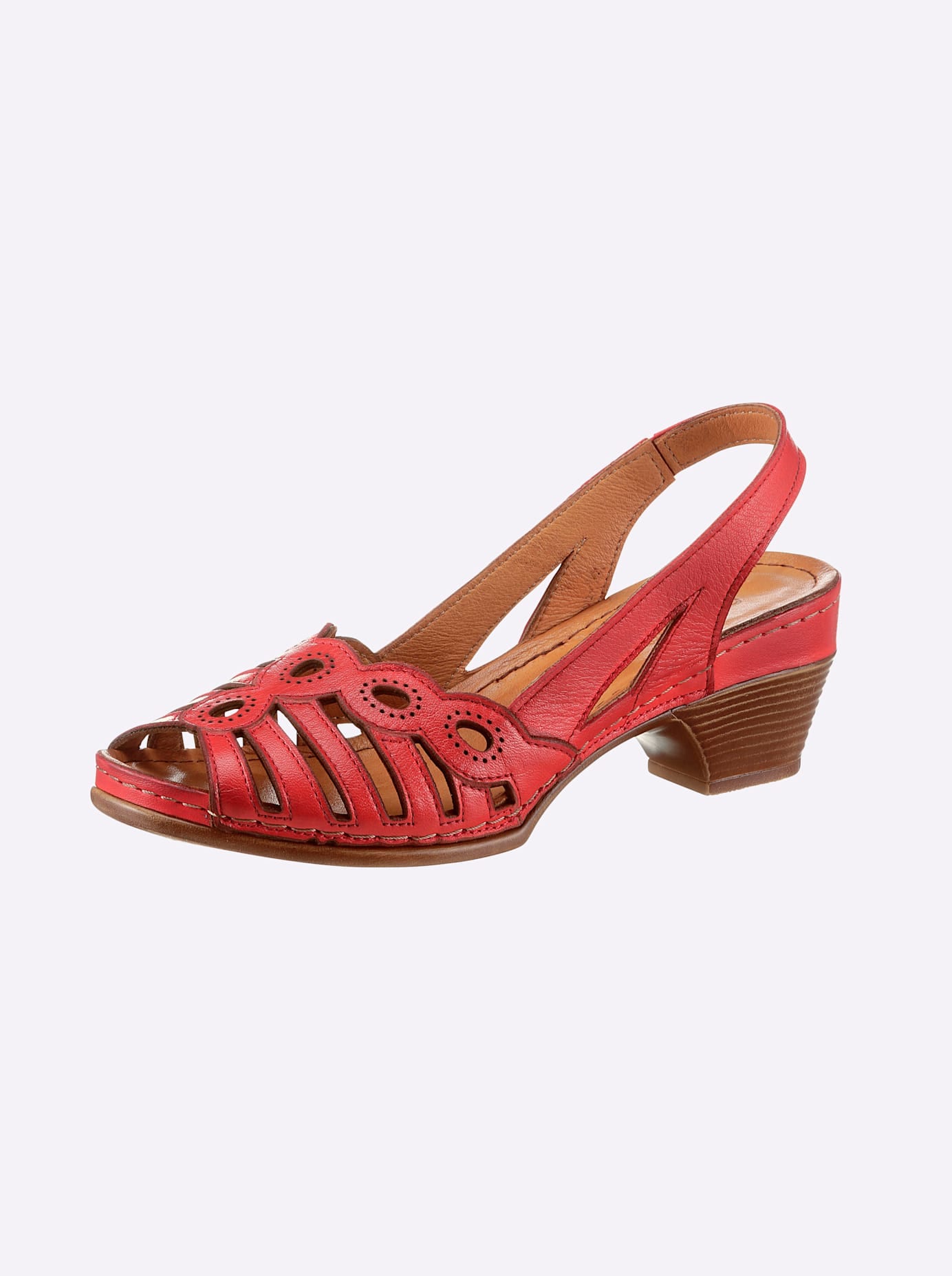 Sandale GEMINI, Damen, Gr. 38, rot, Glattleder, Schuhe
