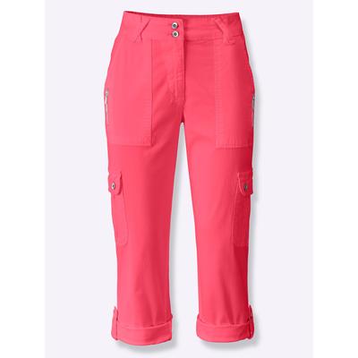 Cargohose HEINE, Damen, Gr. 40, Normalgrößen, pink, 98% Baumwolle, 2% Elasthan, unifarben, 7/8-Länge, Hosen Image