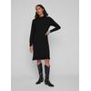 Strickkleid VILA "VIRIL CREW NECK L/S MIDI DRESS - NOOS", Damen, Gr. XS, N-Gr, schwarz, Feinstrick, Obermaterial: 50% Viskose, 27% Nylon, 23% Polyester, unifarben, modisch, regular fit knielang, hoch geschlossener Ausschnitt, Langarm, Kleider