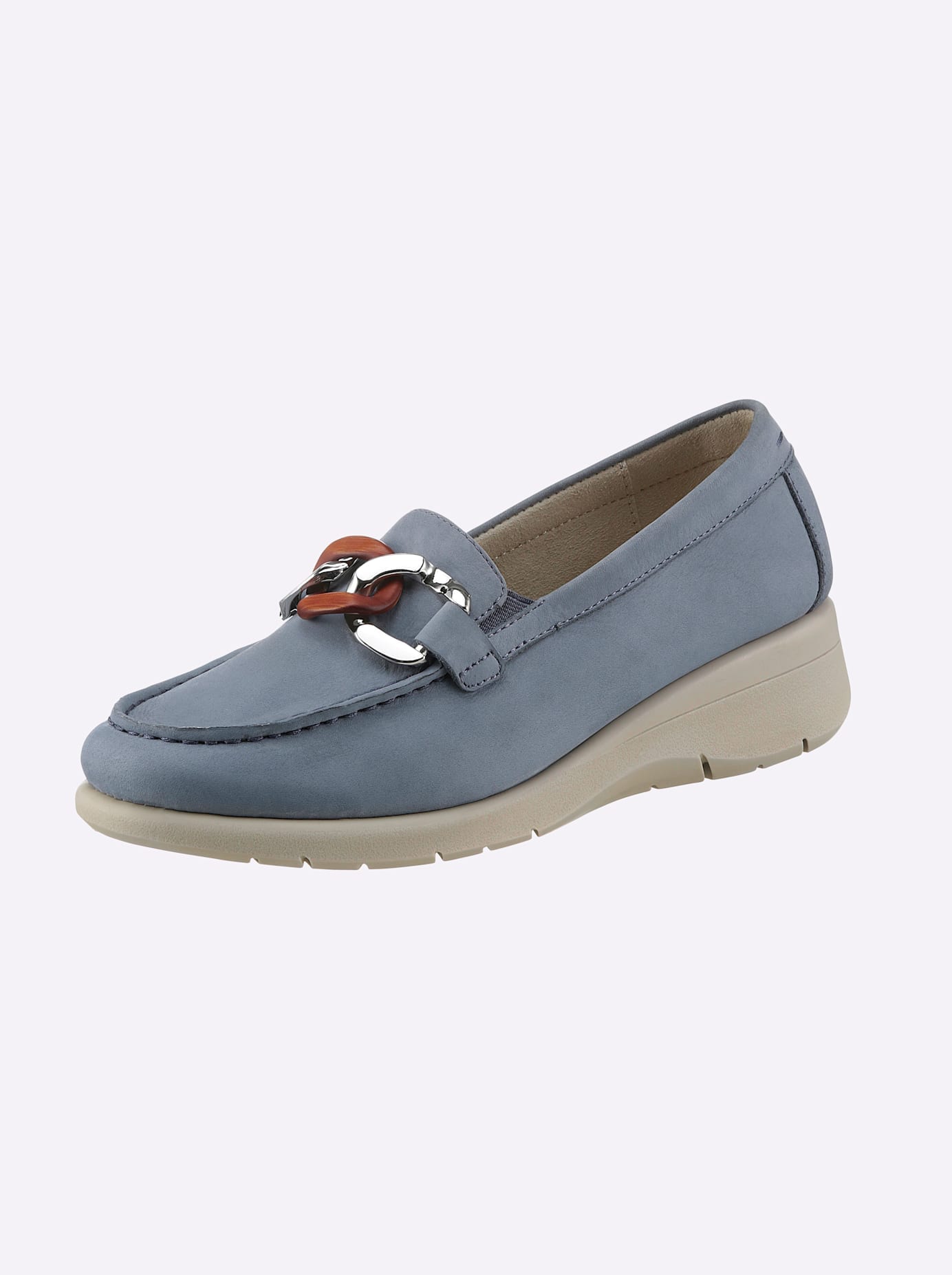 Slipper CASUAL LOOKS, Damen, Gr. 39, blau (himmelblau), Leder, Schuhe Slipper